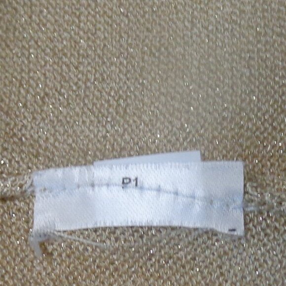 Chico's Size 1 U.S. Size Medium (8) Beige and Gold Button Front Cardigan - Picture 12 of 12